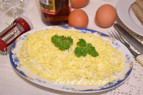 Рецепты салат Мимоза с печенью трески, секреты