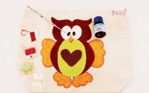 Аппликация елочки из ткани